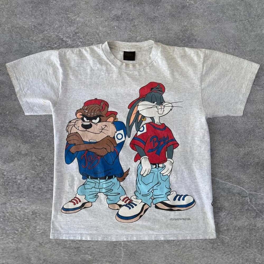 Vintage 1992 Changes Looney Tunes Bugs Bunny and Taz Baseball T-Shirt